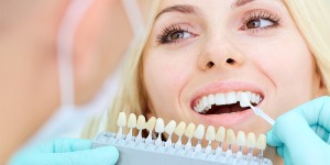 woman with dental implants